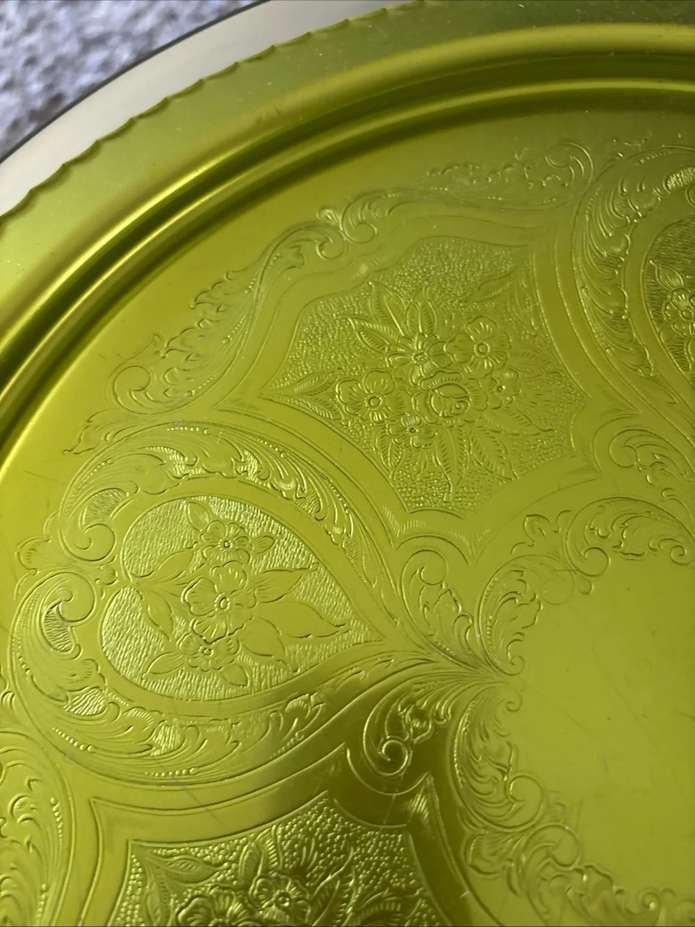 1950’s60’s Vintage Green Anodized Aluminum Serving Tray